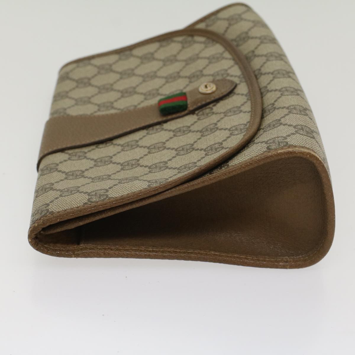 Luxury Gucci GG Canvas Web Sherry Line Clutch Bag Beige Red 89 01 030  ar10304