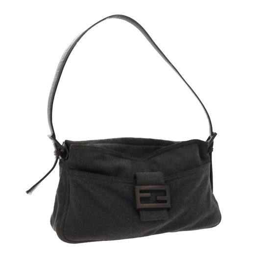 Luxury FendiMamma Baguette Shoulder Bag Canvas Grayar10408