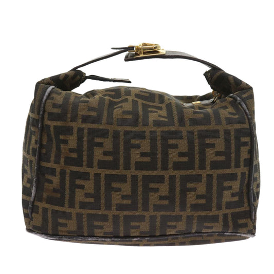 Luxury FendiZucca Canvas Hand Bag Black Brown 2111 26348 088ar10671