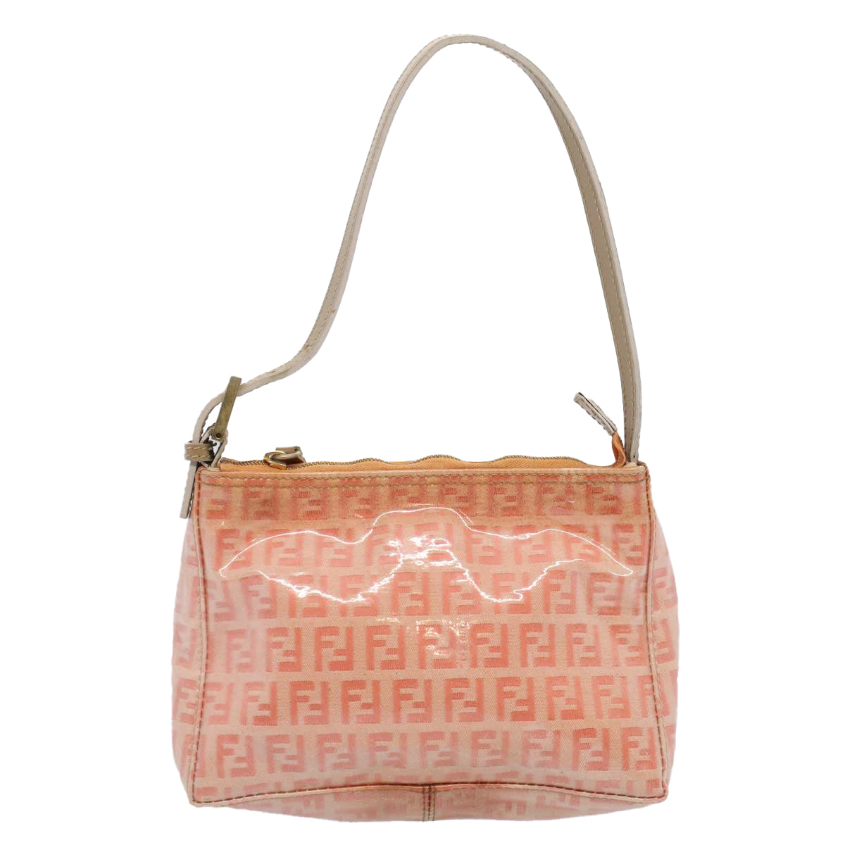 Luxury FendiZucchino Canvas Shoulder Bag Orange 010 26810 018ar10855B