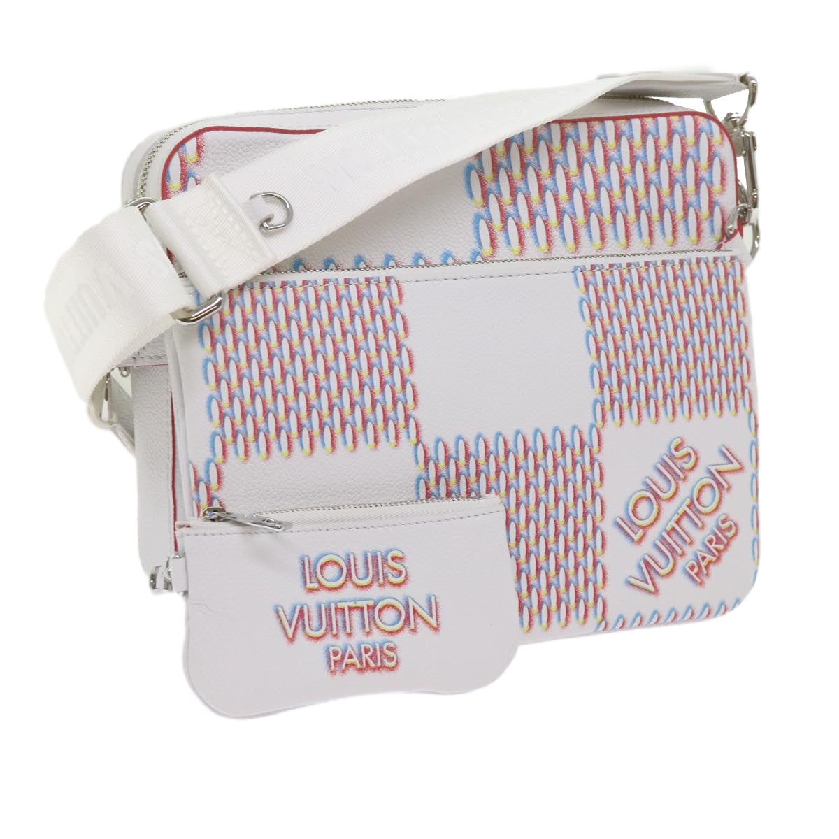 LOUIS VUITTON Damier Giant Spray Trio Messenger Bag White M20665 ar11066A