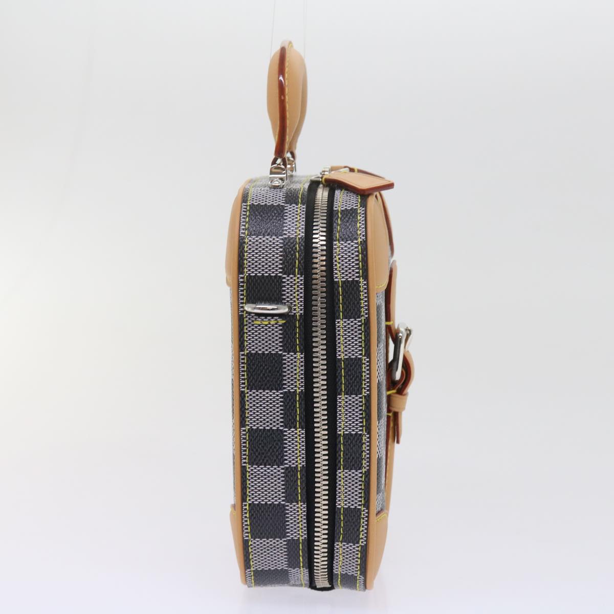 LOUIS VUITTON Damier Versette Vertical Hand Bag White Black N60273 ar11067A