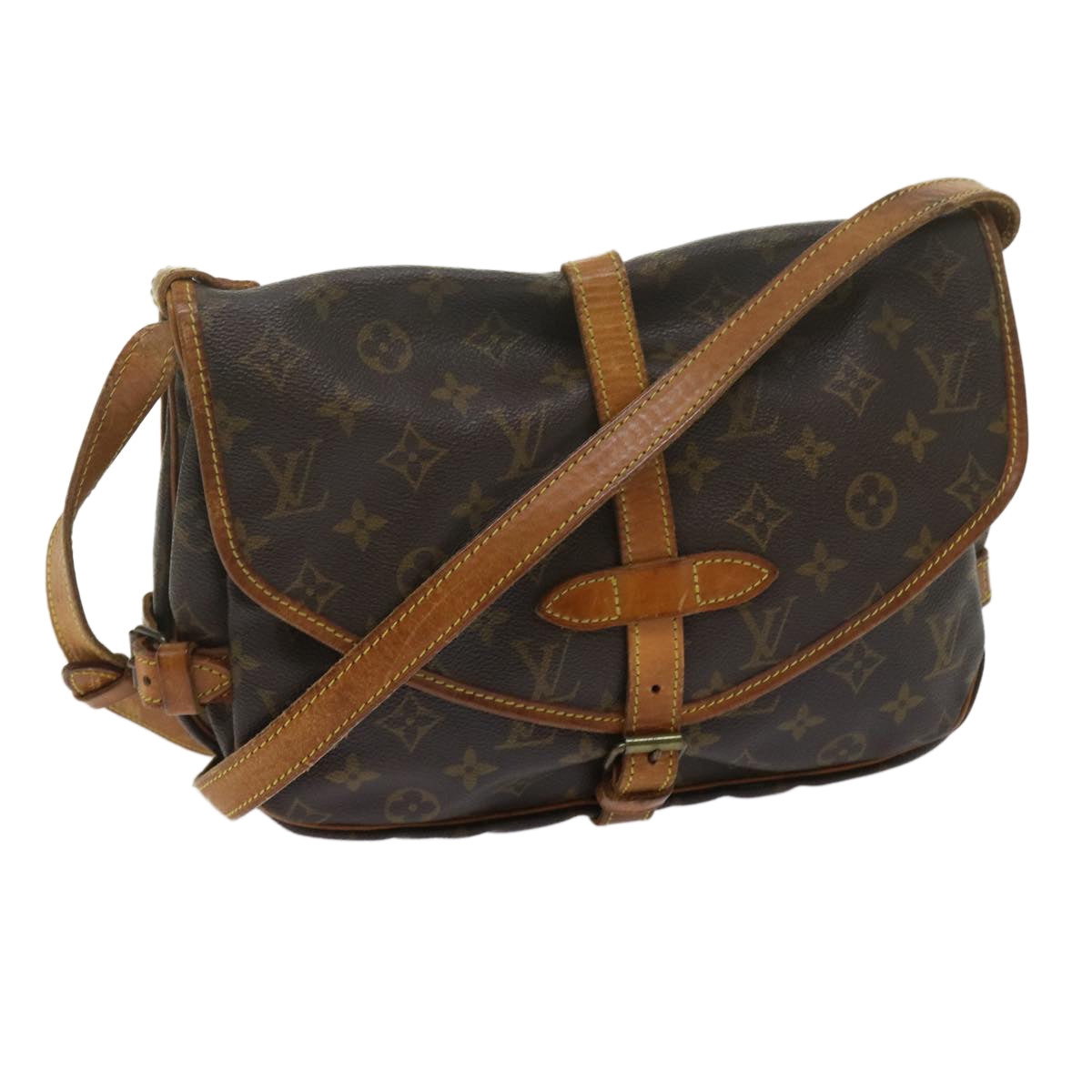 LOUIS VUITTON Monogram Saumur 30 Shoulder Bag M42256 LV ar11089