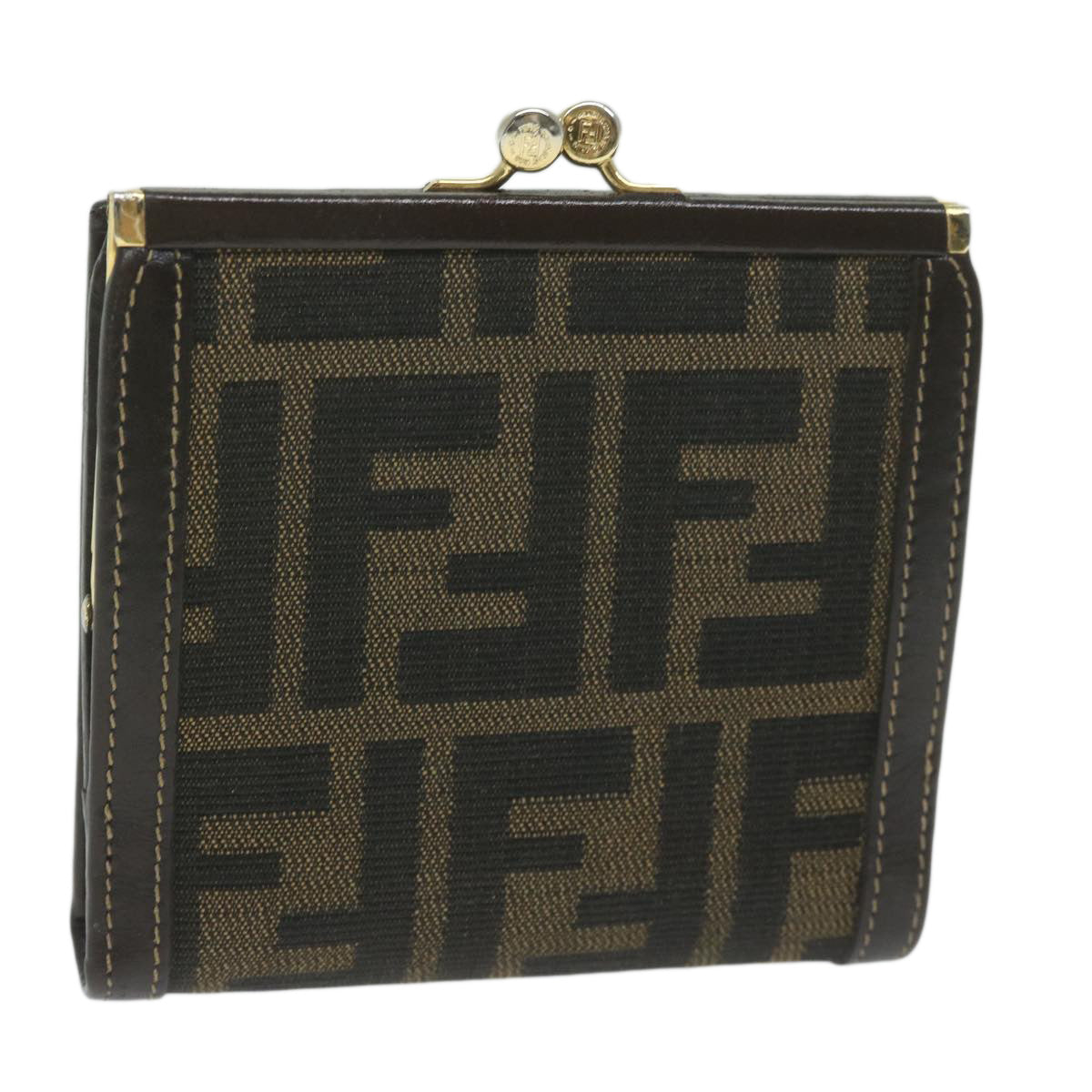 Luxury FendiZucca Canvas Wallet Black Brownar11107