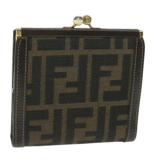 Luxury FendiZucca Canvas Wallet Black Brownar11107