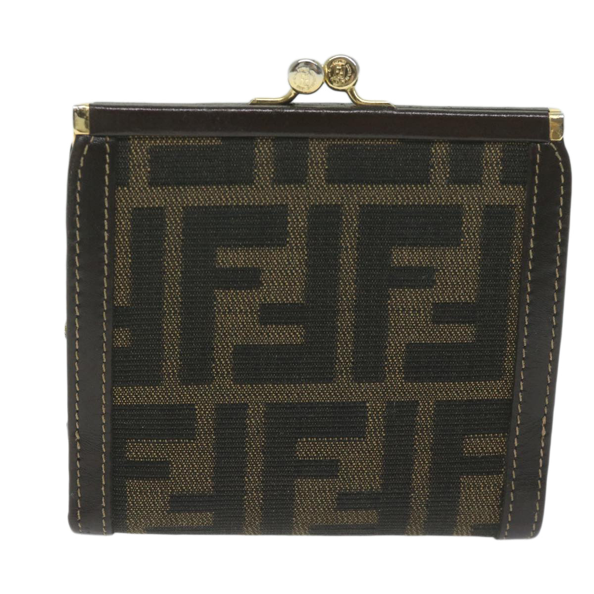 Luxury FendiZucca Canvas Wallet Black Brownar11107