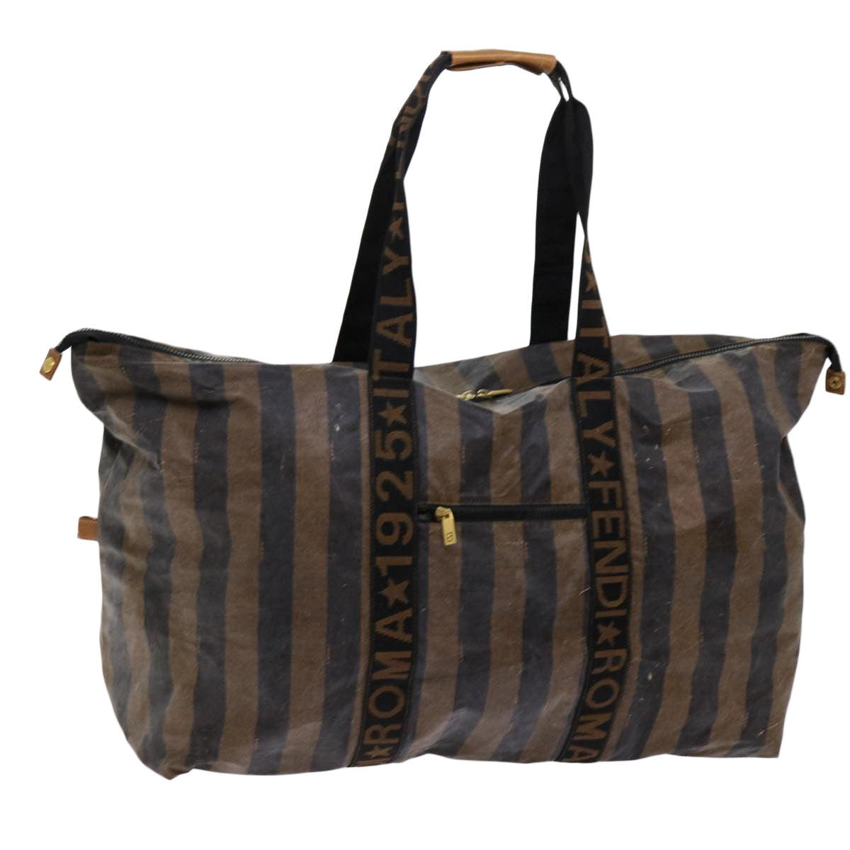 Luxury FendiPecan Canvas Boston Bag Black Brownar11139