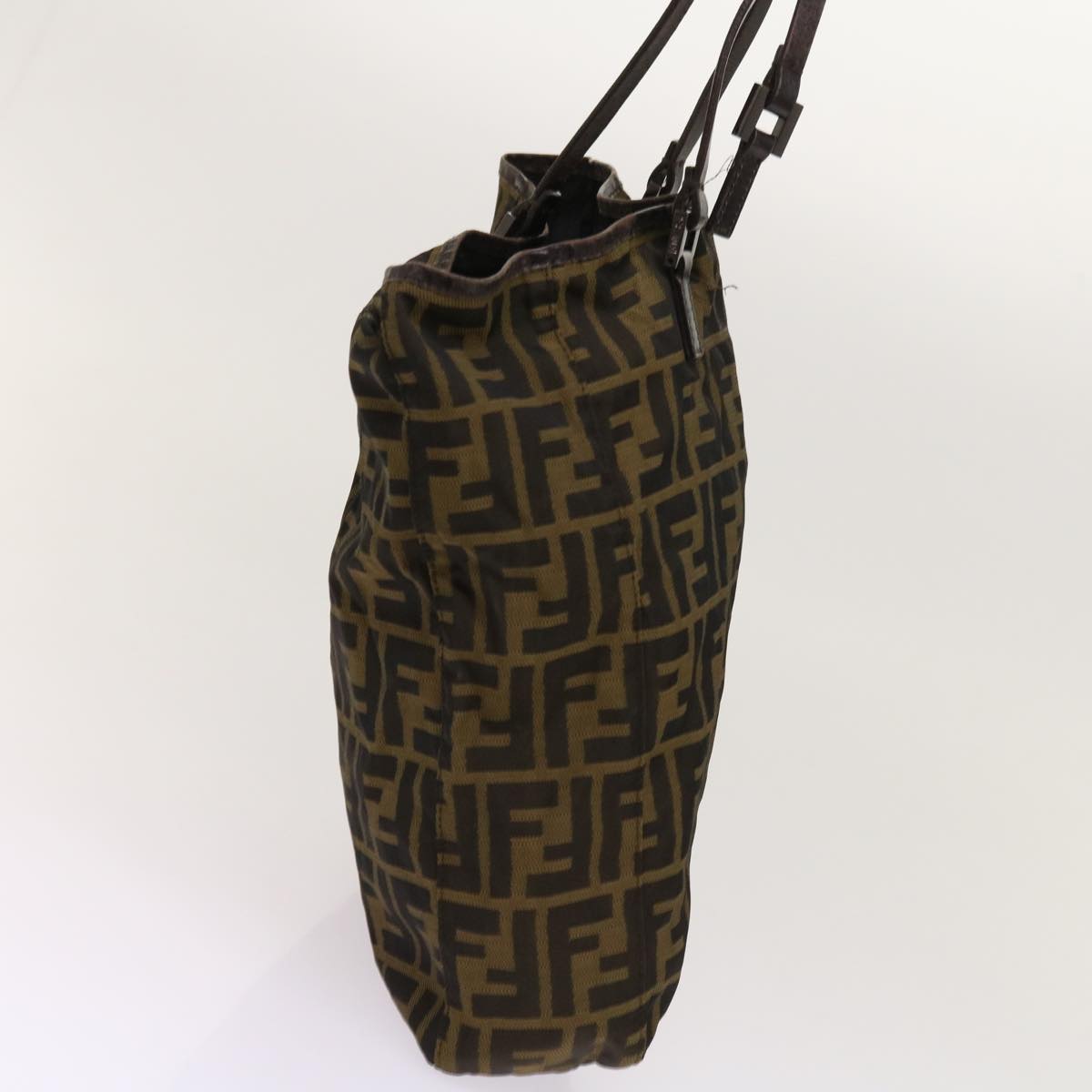 Luxury FendiZucca Pecan Canvas Hand Bag Nylon 3Set Brown Blackar11235