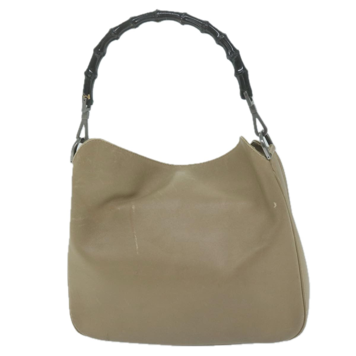 GUCCI Bamboo Shoulder Bag Leather 2way Beige  ar11294