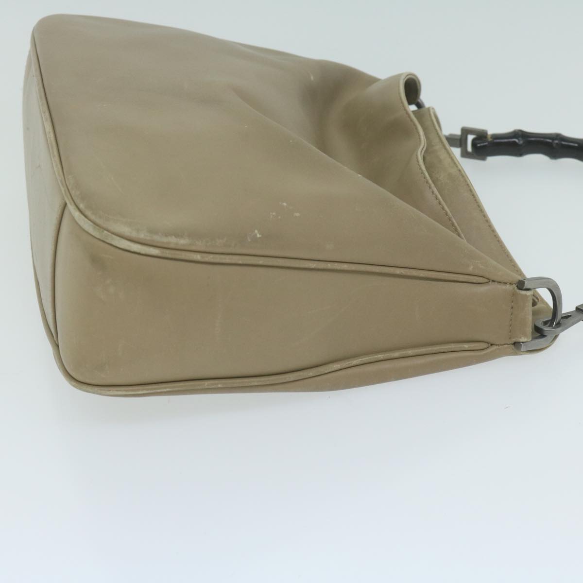 GUCCI Bamboo Shoulder Bag Leather 2way Beige  ar11294