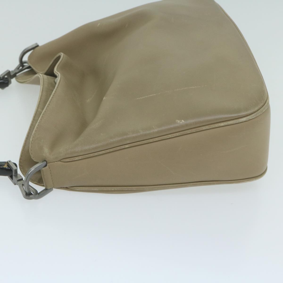 GUCCI Bamboo Shoulder Bag Leather 2way Beige  ar11294