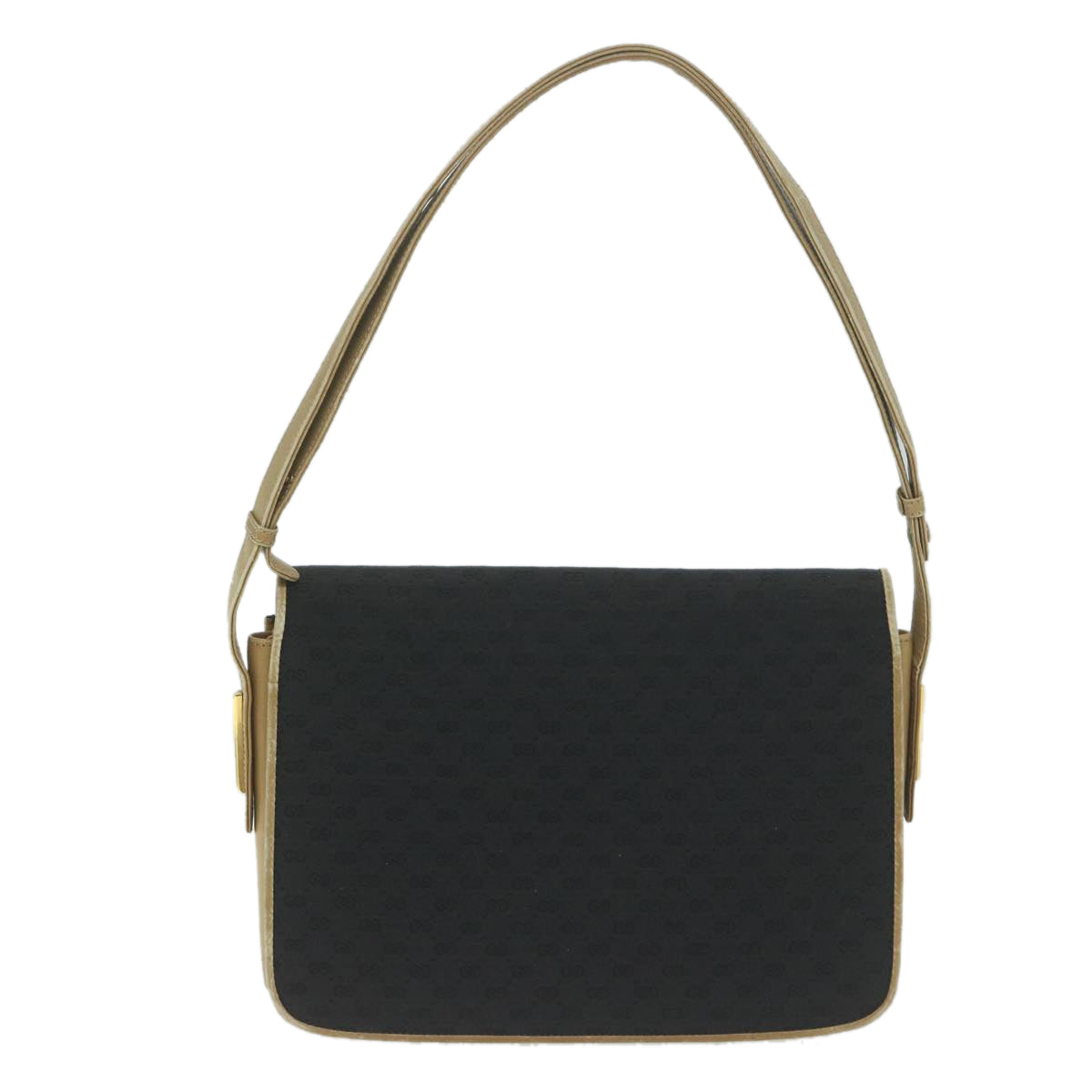GUCCI Micro GG Canvas Shoulder Bag Black Beige  ar11311