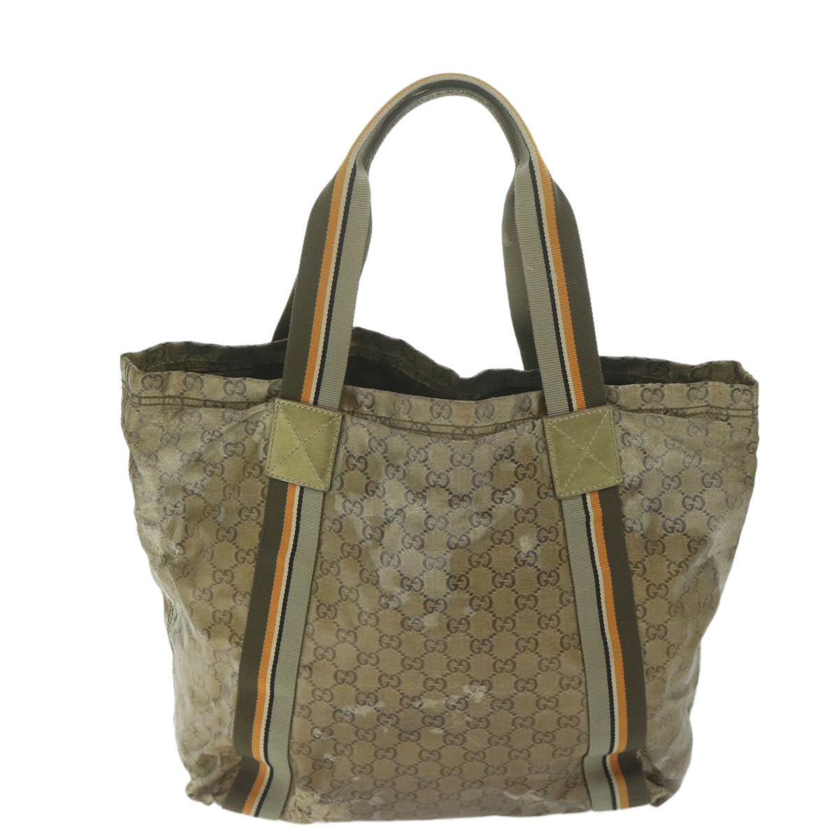 GUCCI GG Crystal Canvas Sherry Line Tote Bag Coated Canvas Gold  ar11313