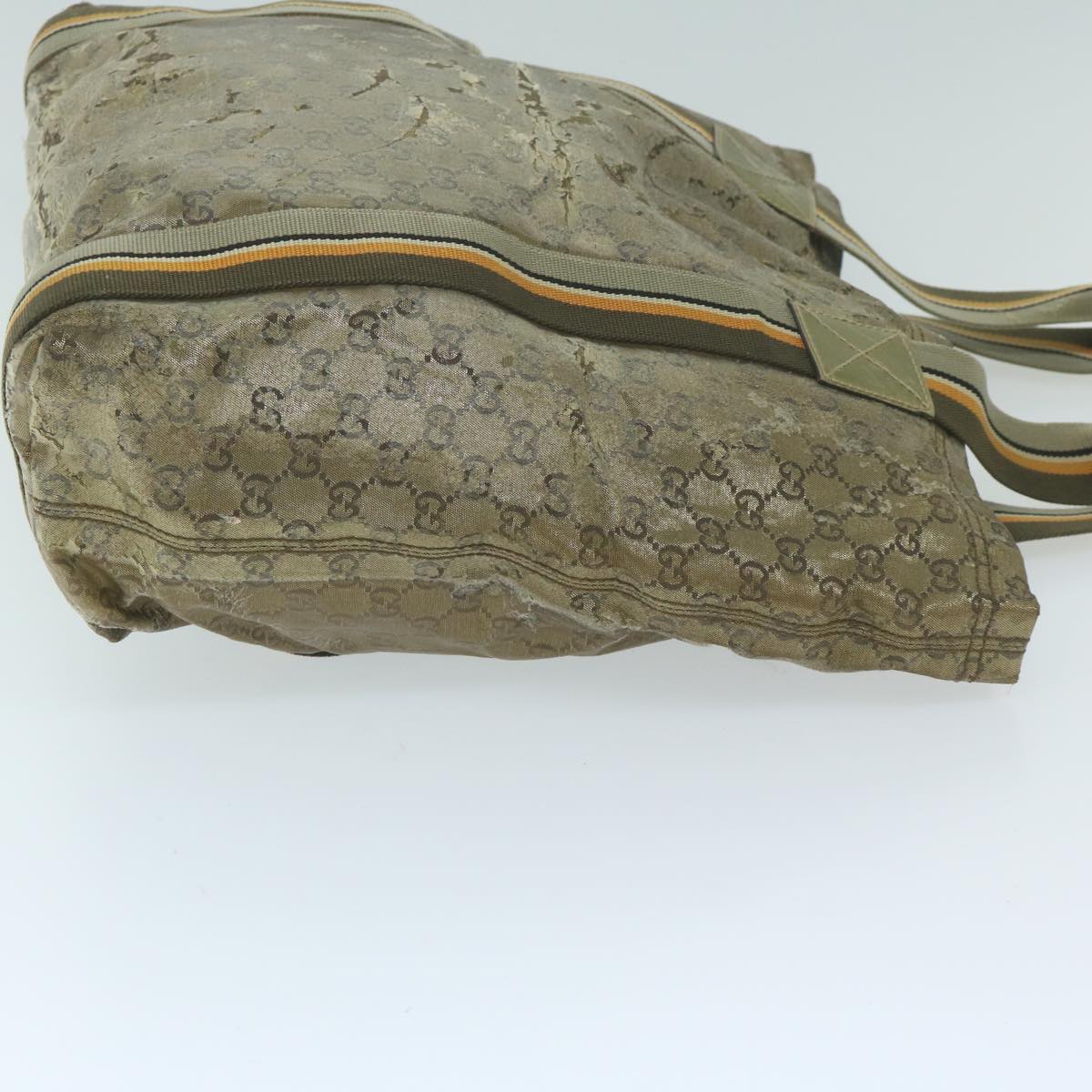 GUCCI GG Crystal Canvas Sherry Line Tote Bag Coated Canvas Gold  ar11313