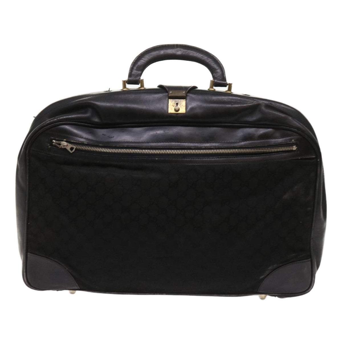 GUCCI GG Canvas Web Sherry Line Boston Bag Black Green Red  ar11324