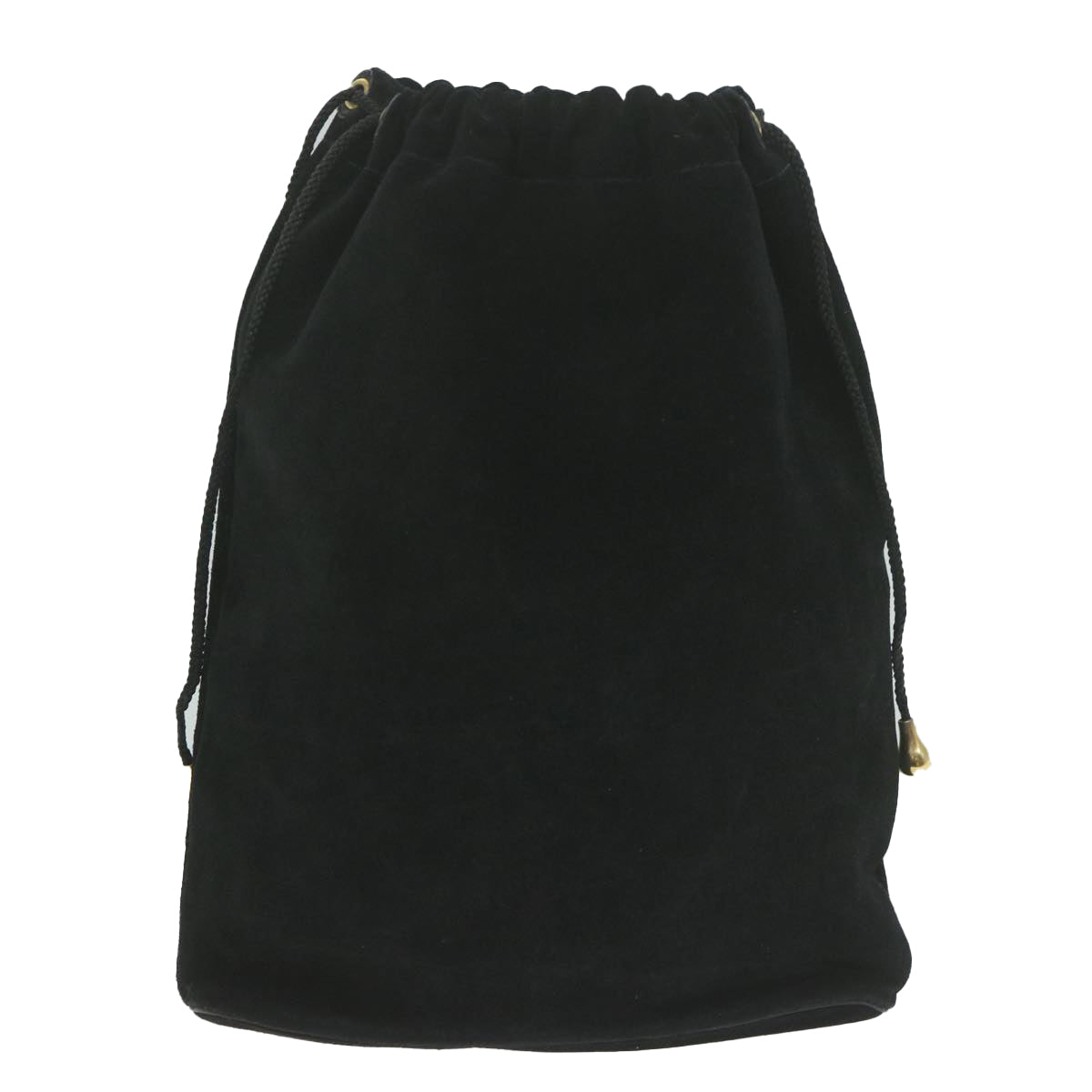 GUCCI Drawstring Pouch Pouch Suede Black  ar11339