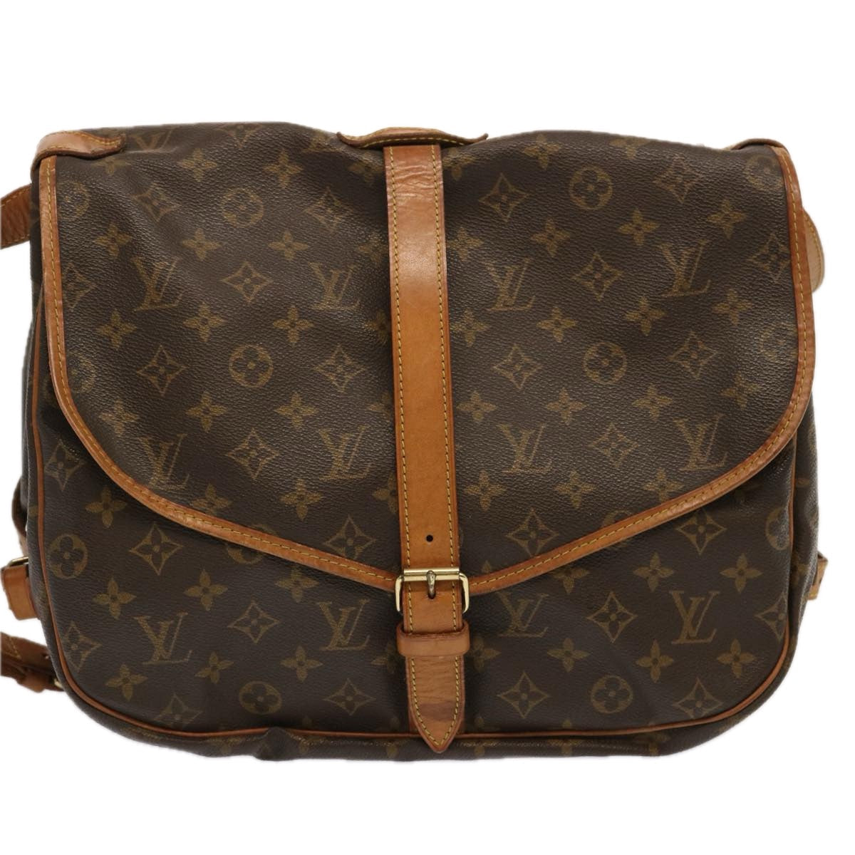 LOUIS VUITTON Monogram Saumur 35 Shoulder Bag M42254 LV ar11486