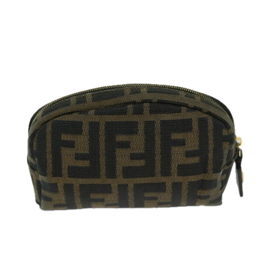 Luxury FendiZucca Canvas Pouch Brown Blackar11515