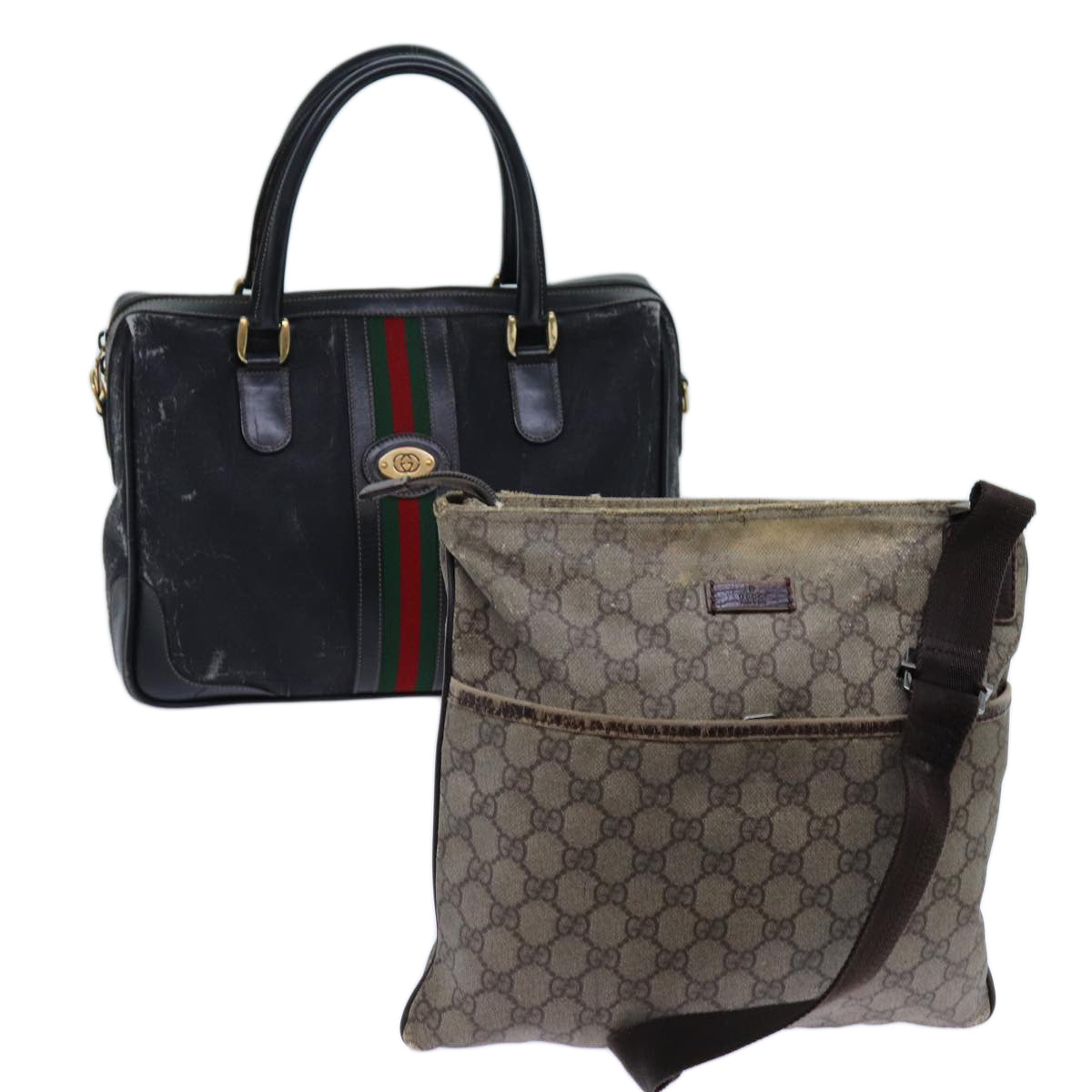 Luxury Gucci Trending 2025 GG Canvas Web Sherry Line Shoulder Bag 2Set Beige Red Green  ar11555
