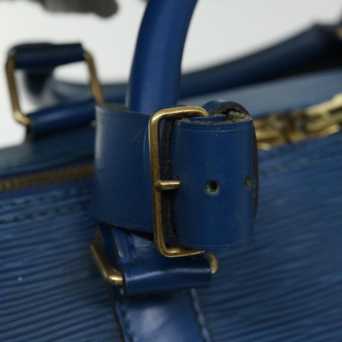 LOUIS VUITTON Epi Keepall 55 Boston Bag Blue M42955 LV ar11608B
