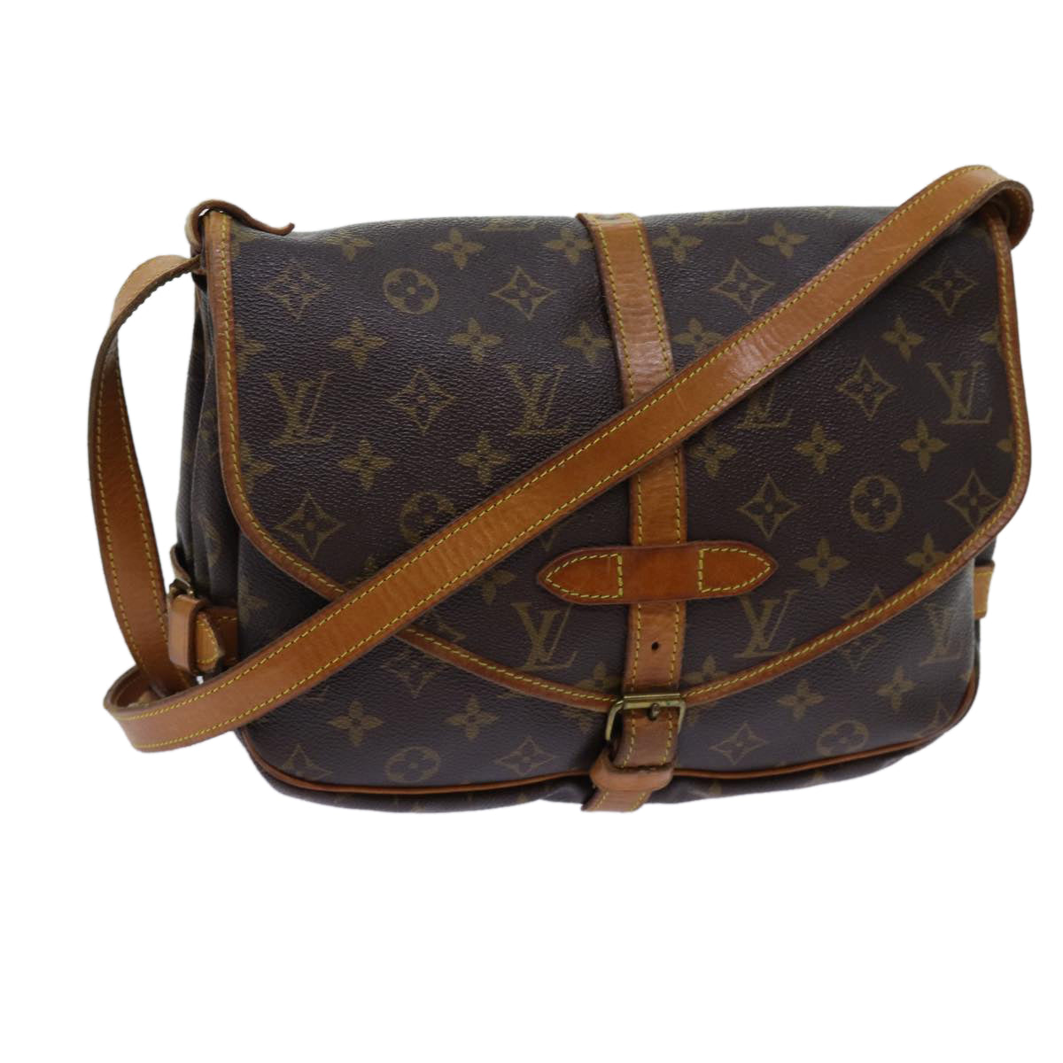 LOUIS VUITTON Monogram Saumur 30 Shoulder Bag M42256 LV ar11621B