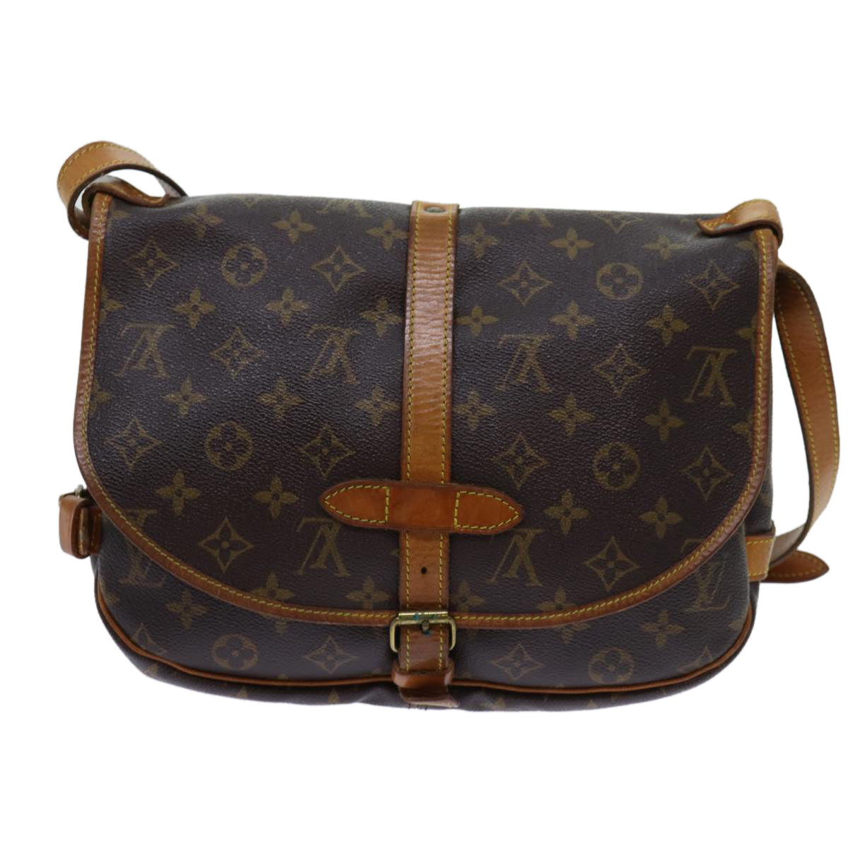 LOUIS VUITTON Monogram Saumur 30 Shoulder Bag M42256 LV ar11621B