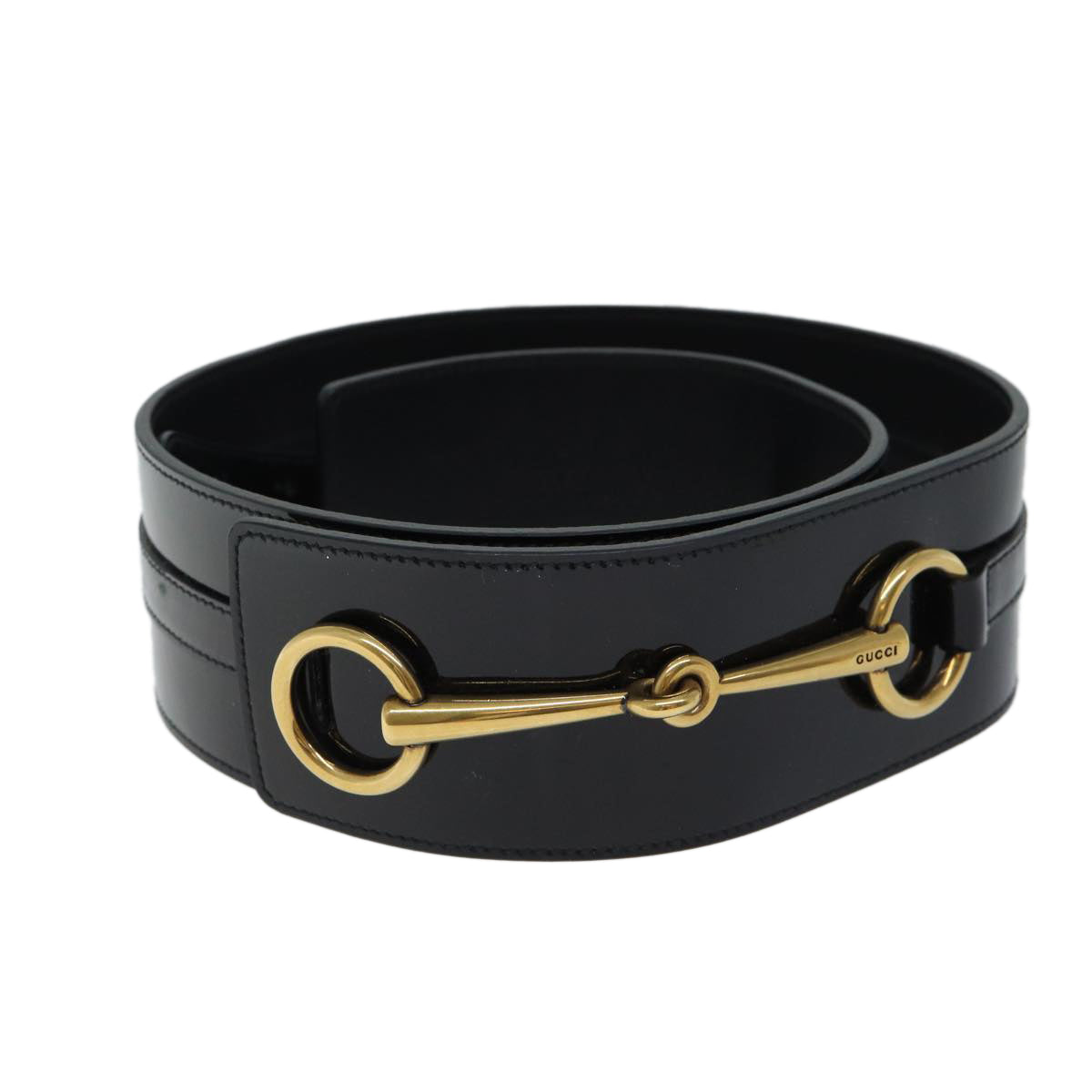 Luxury Gucci Trending 2025 Horsebit Belt Patent leather 34.6"" Black  ar11628B