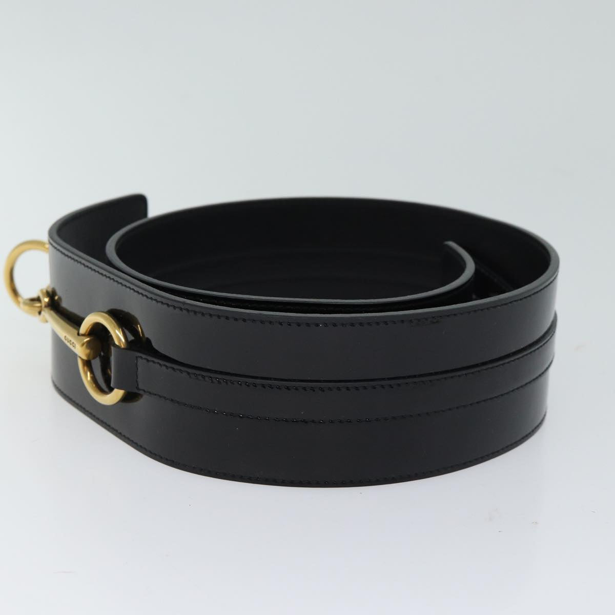 Luxury Gucci Trending 2025 Horsebit Belt Patent leather 34.6"" Black  ar11628B