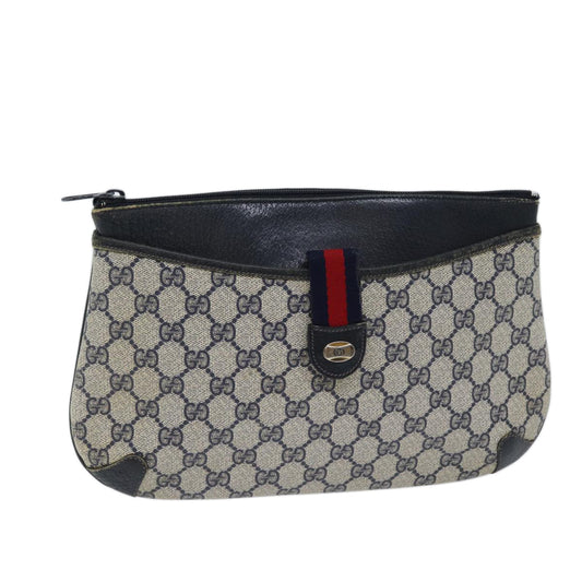 Luxury Gucci Trending 2025 GG Supreme Sherry Line Shoulder Bag PVC Navy Red 904 02 026  ar11683