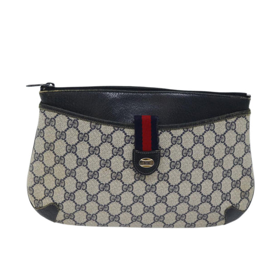 Luxury Gucci Trending 2025 GG Supreme Sherry Line Shoulder Bag PVC Navy Red 904 02 026  ar11683