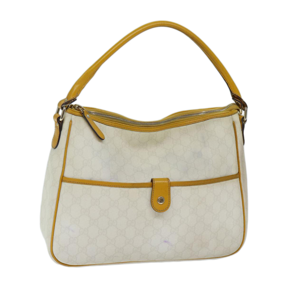 Luxury Gucci Trending 2025 GG Canvas Shoulder Bag PVC White Yellow  ar11691