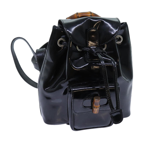 Luxury Gucci Trending 2025 Bamboo Backpack Patent leather Black  ar11692