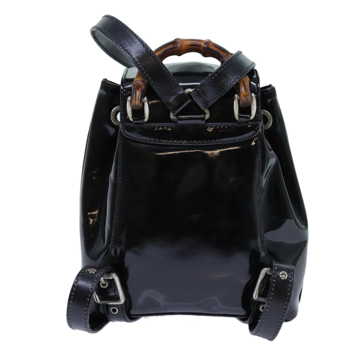 Luxury Gucci Trending 2025 Bamboo Backpack Patent leather Black  ar11692