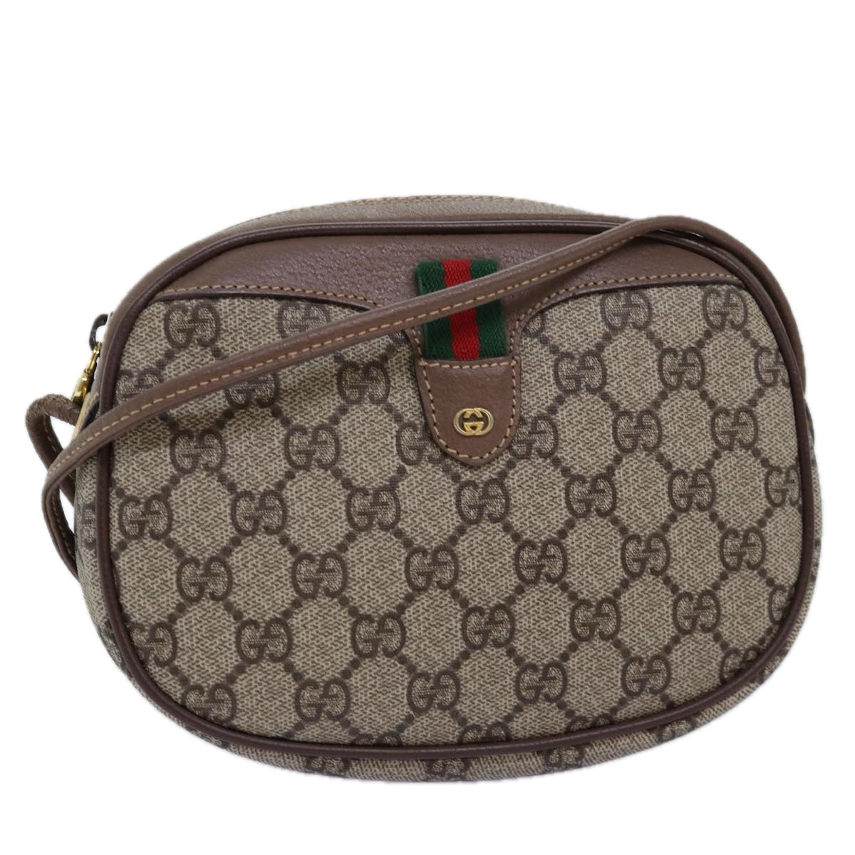 Luxury Gucci Trending 2025 GG Supreme Web Sherry Line Shoulder Bag PVC Beige Red 007 58  ar11876