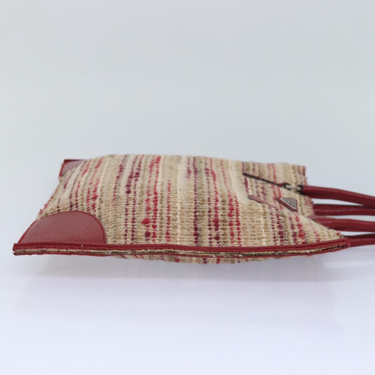 Luxury Prada Hand Bag Wool Beige Red  ar12196