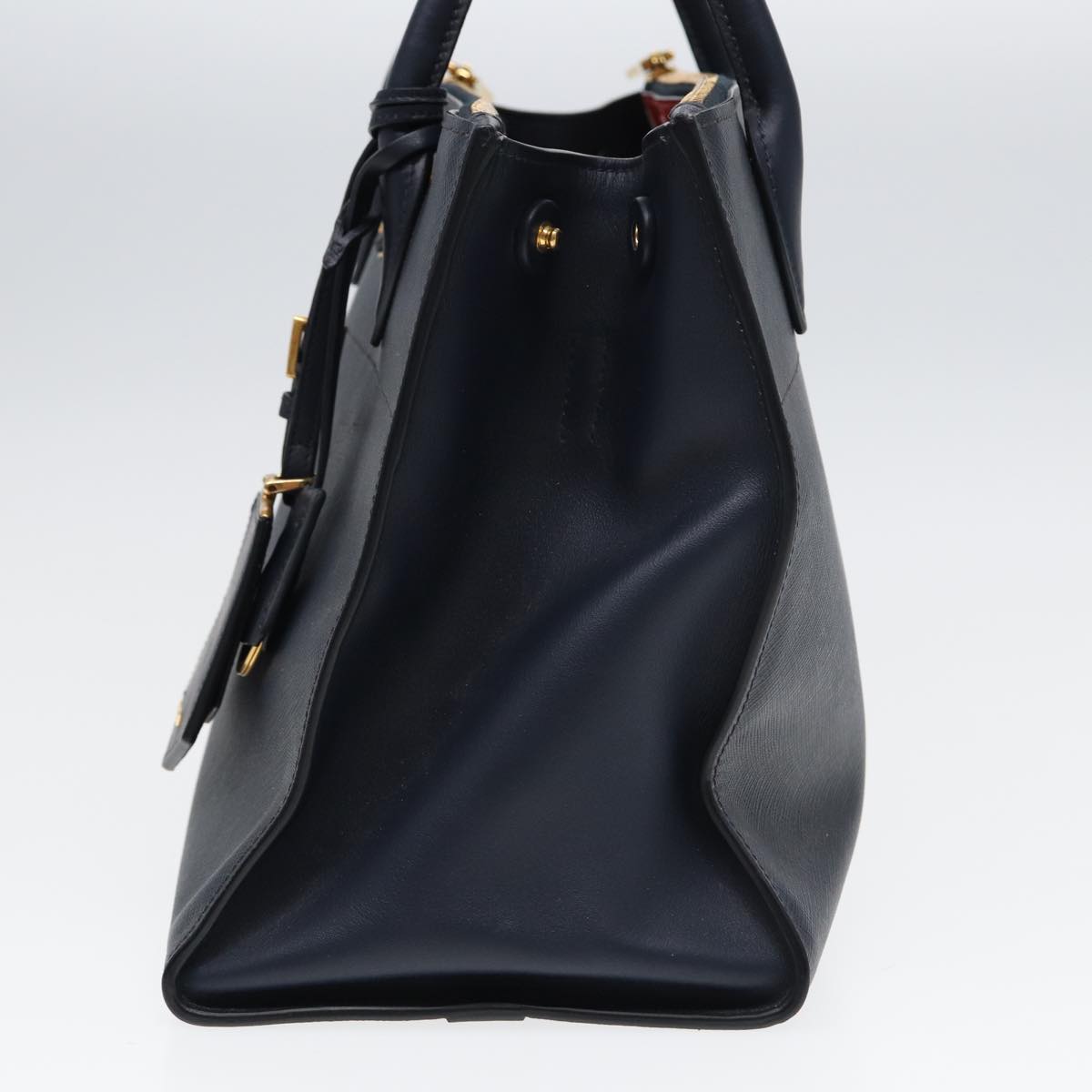 Luxury Prada Hand Bag Safiano leather 2way Navy  ar12198