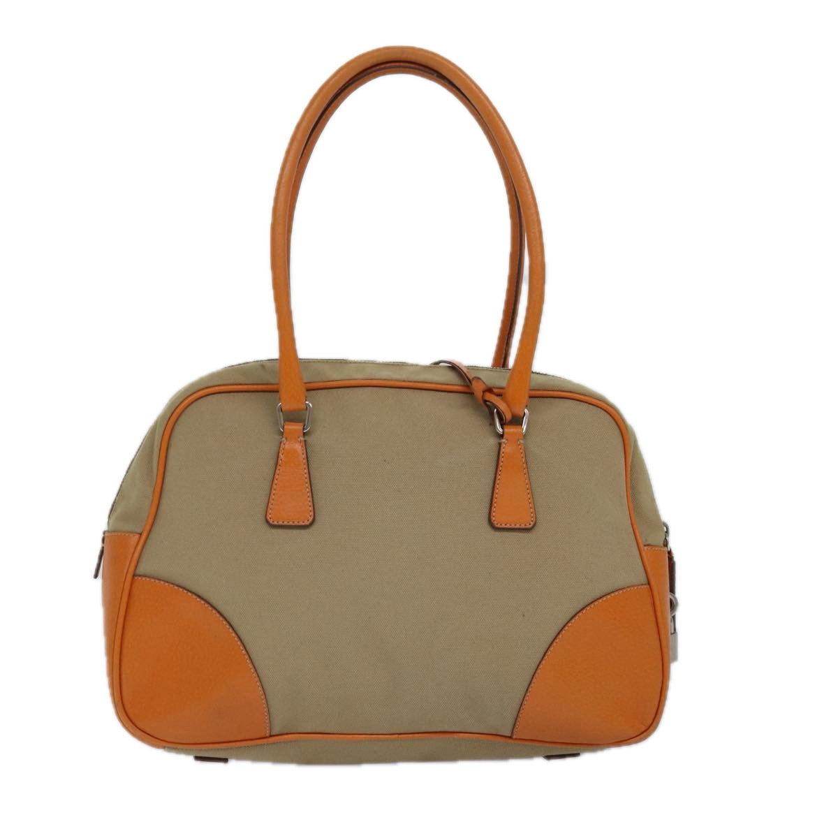 Luxury Prada Hand Bag Canvas Beige Orange  ar12262