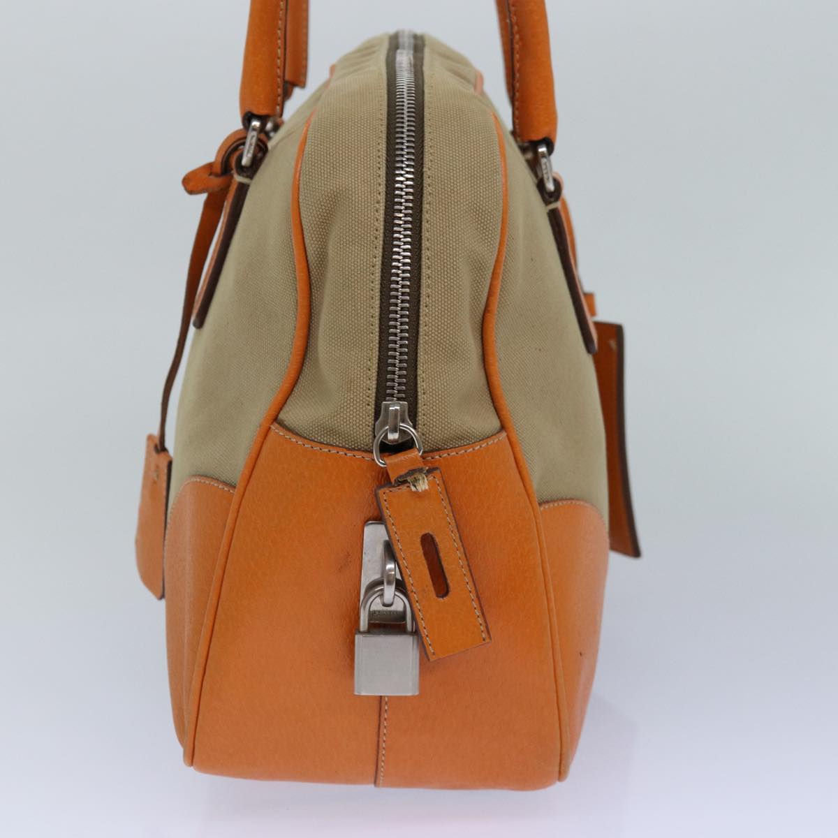 Luxury Prada Hand Bag Canvas Beige Orange  ar12262