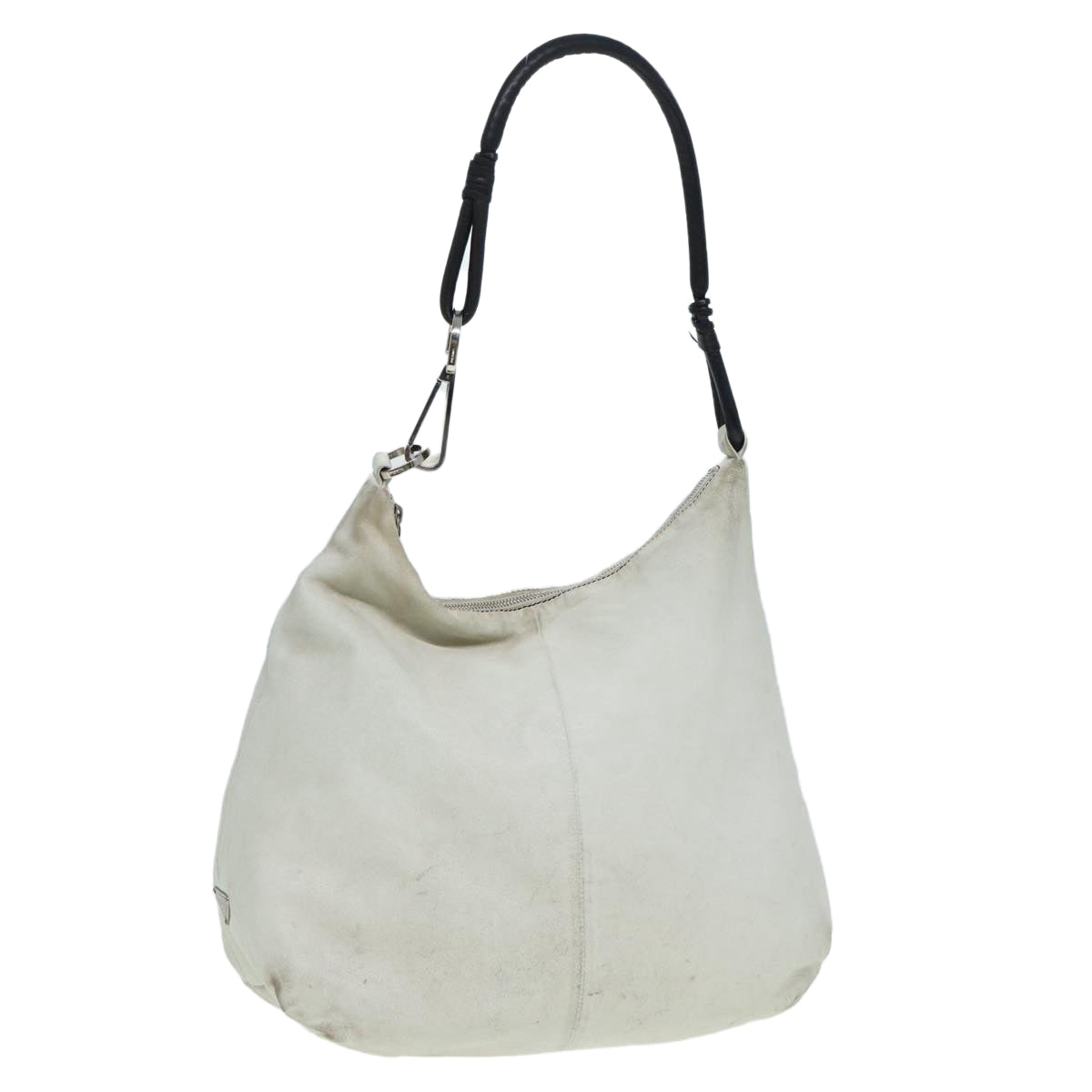 Luxury Prada Shoulder Bag Leather White Black Silver  ar12336