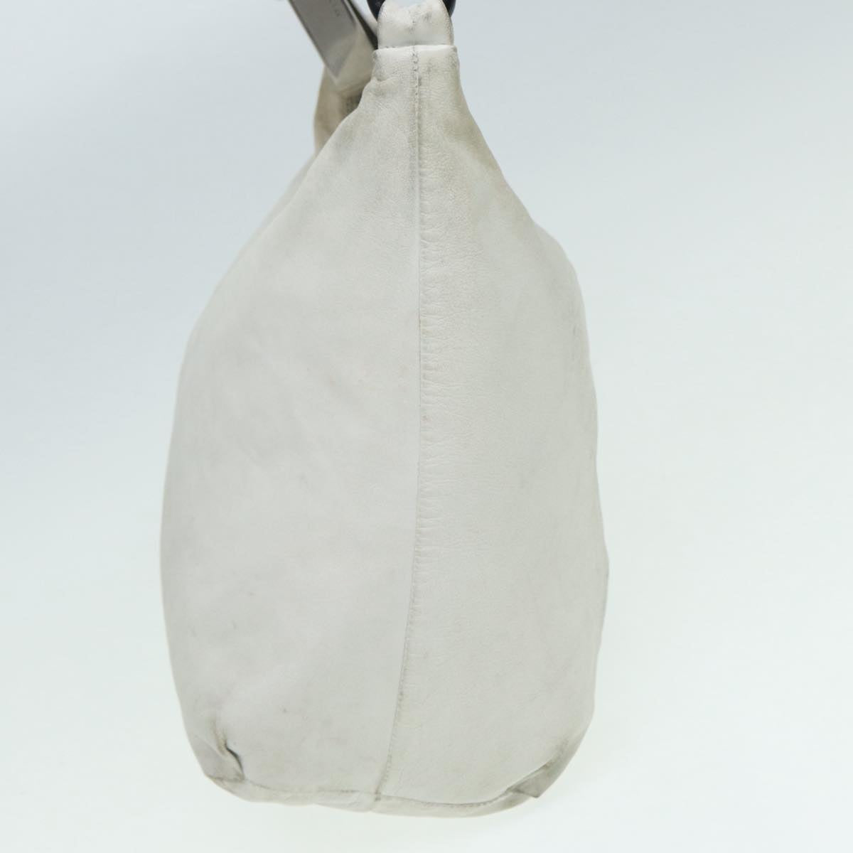 Luxury Prada Shoulder Bag Leather White Black Silver  ar12336