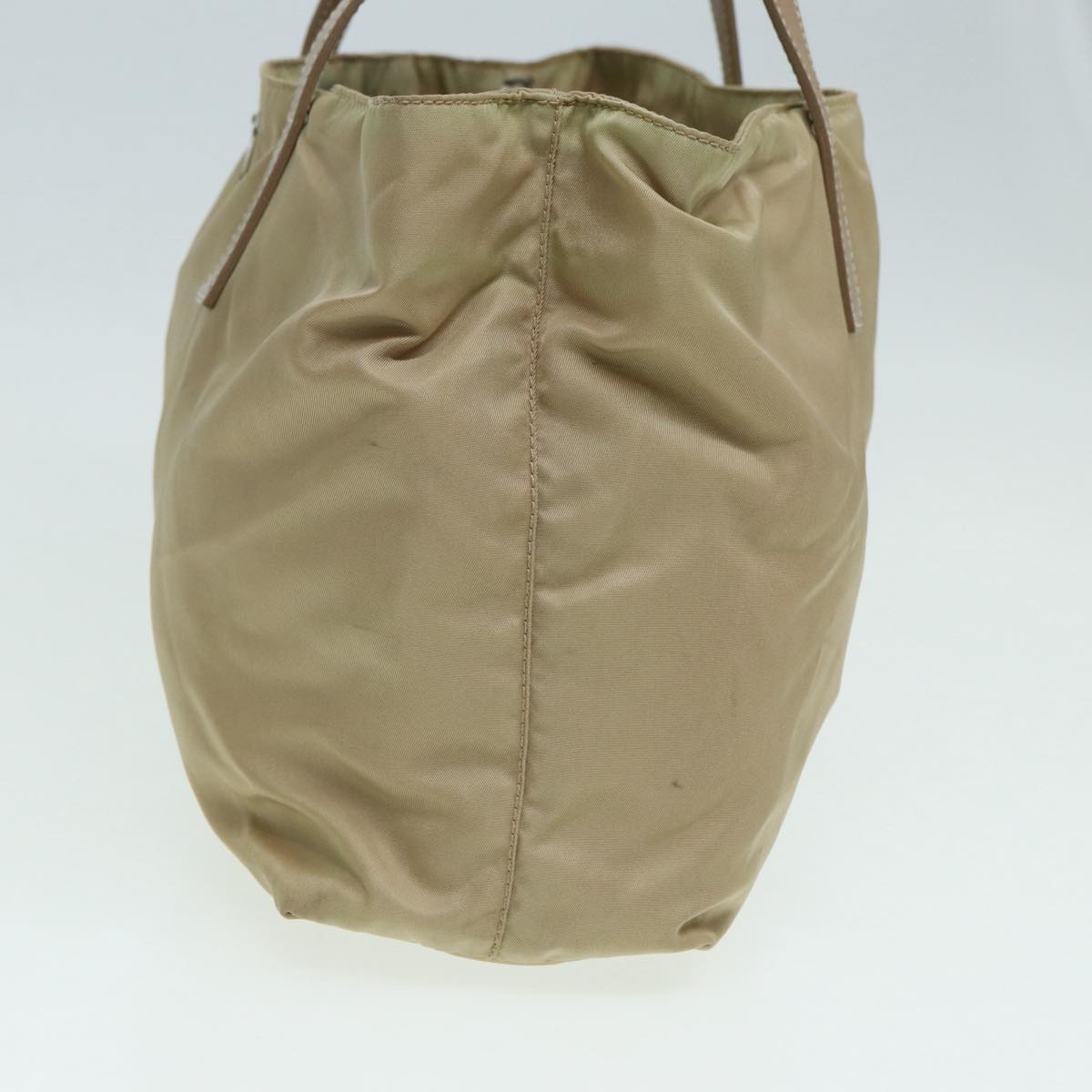 Luxury Prada Tote Bag Nylon Beige Silver  ar12356