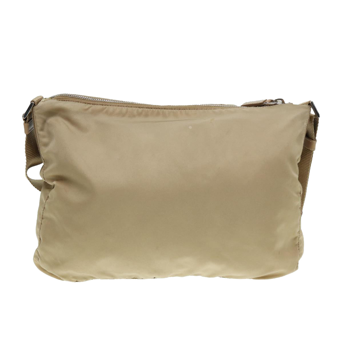 Luxury Prada Shoulder Bag Nylon Beige Silver  ar12464