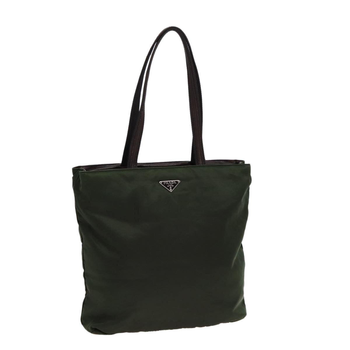 Luxury Prada Tote Bag Nylon Khaki Silver  ar12493