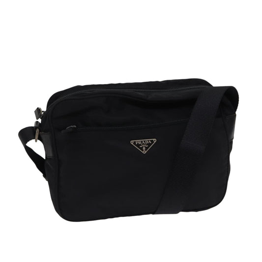 Luxury Prada Shoulder Bag Nylon Black Silver  ar12495