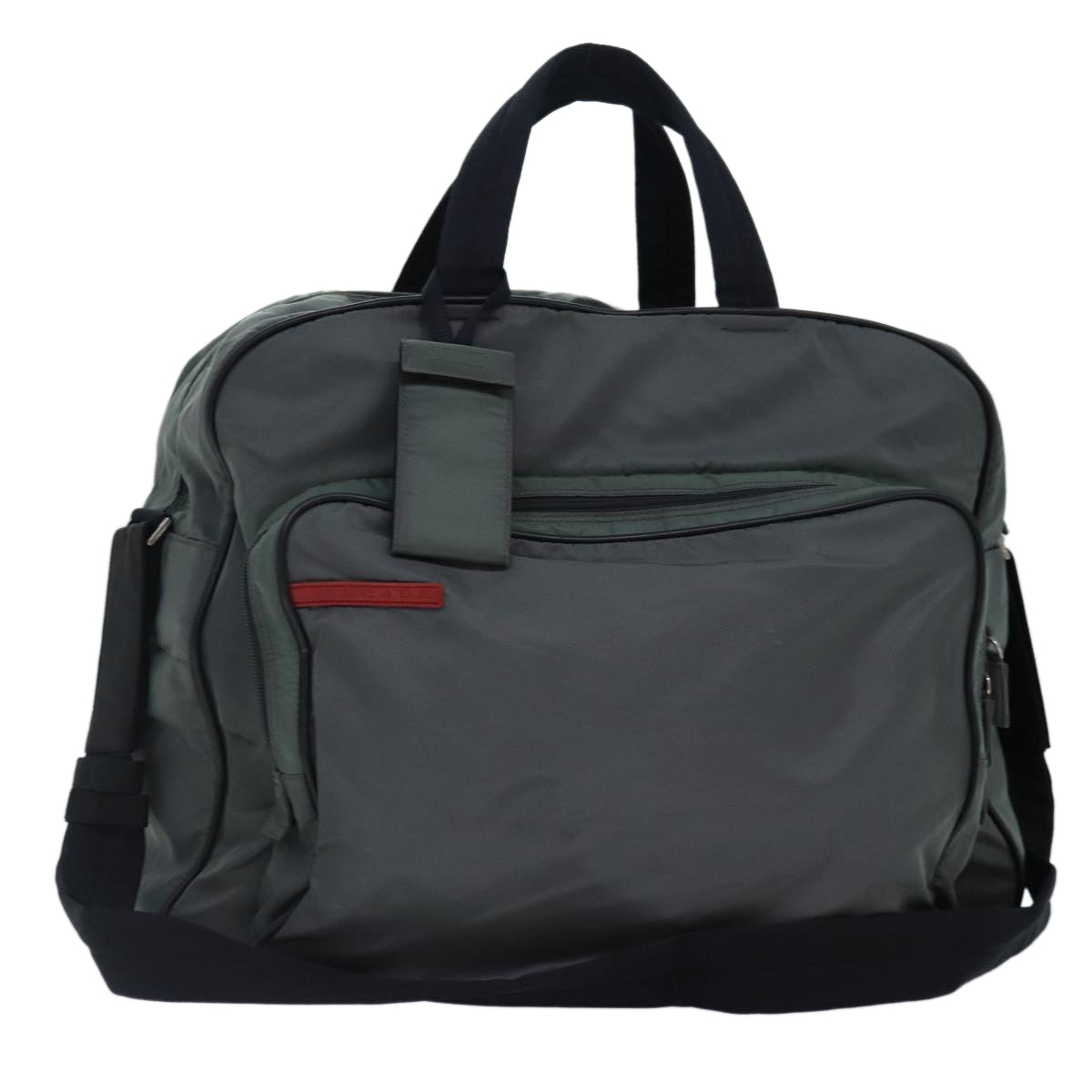 Luxury Prada Sports Boston Bag Nylon 2way Gray Silver  ar12511
