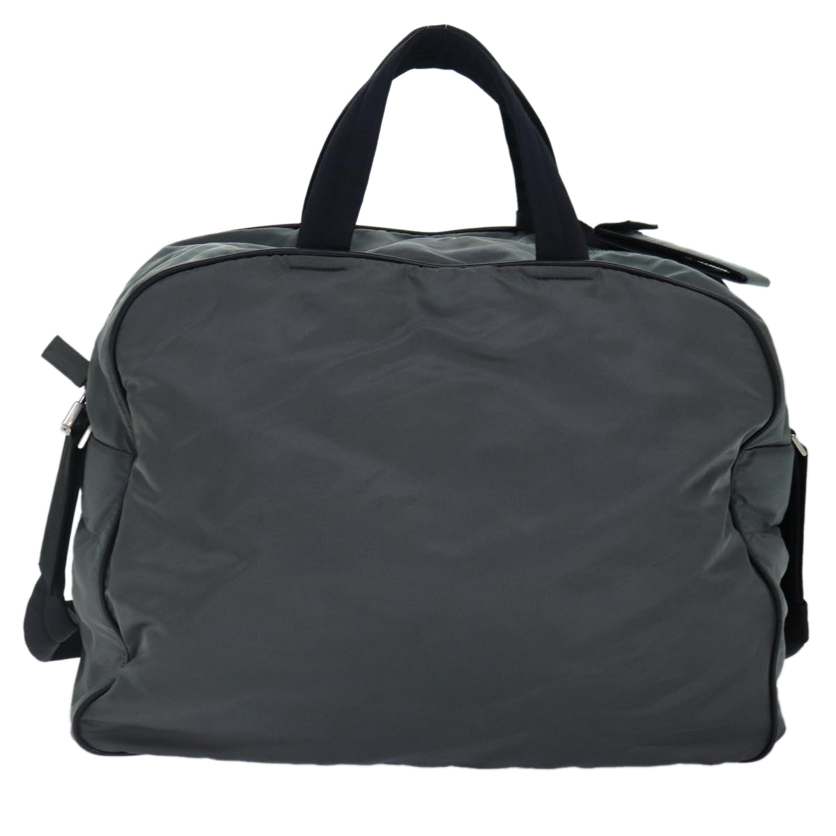 Luxury Prada Sports Boston Bag Nylon 2way Gray Silver  ar12511