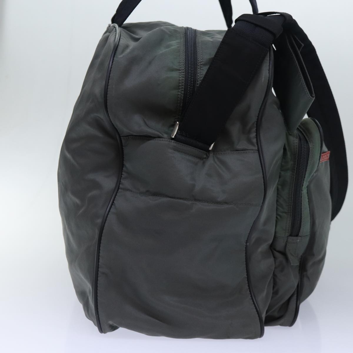 Luxury Prada Sports Boston Bag Nylon 2way Gray Silver  ar12511