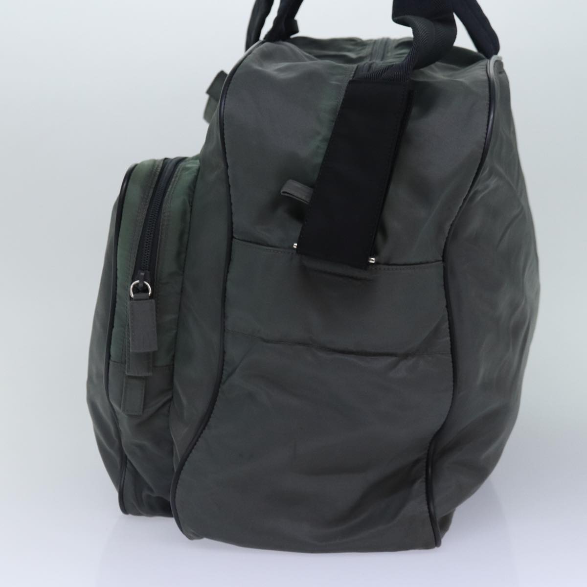 Luxury Prada Sports Boston Bag Nylon 2way Gray Silver  ar12511
