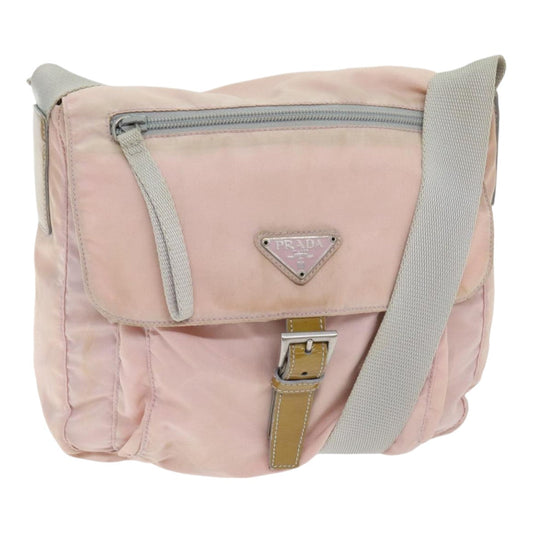 Luxury Prada Shoulder Bag Nylon Pink Gray Silver  ar12550