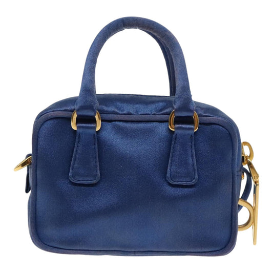 Luxury Prada Shoulder Pouch Satin Blue Gold  ar12592